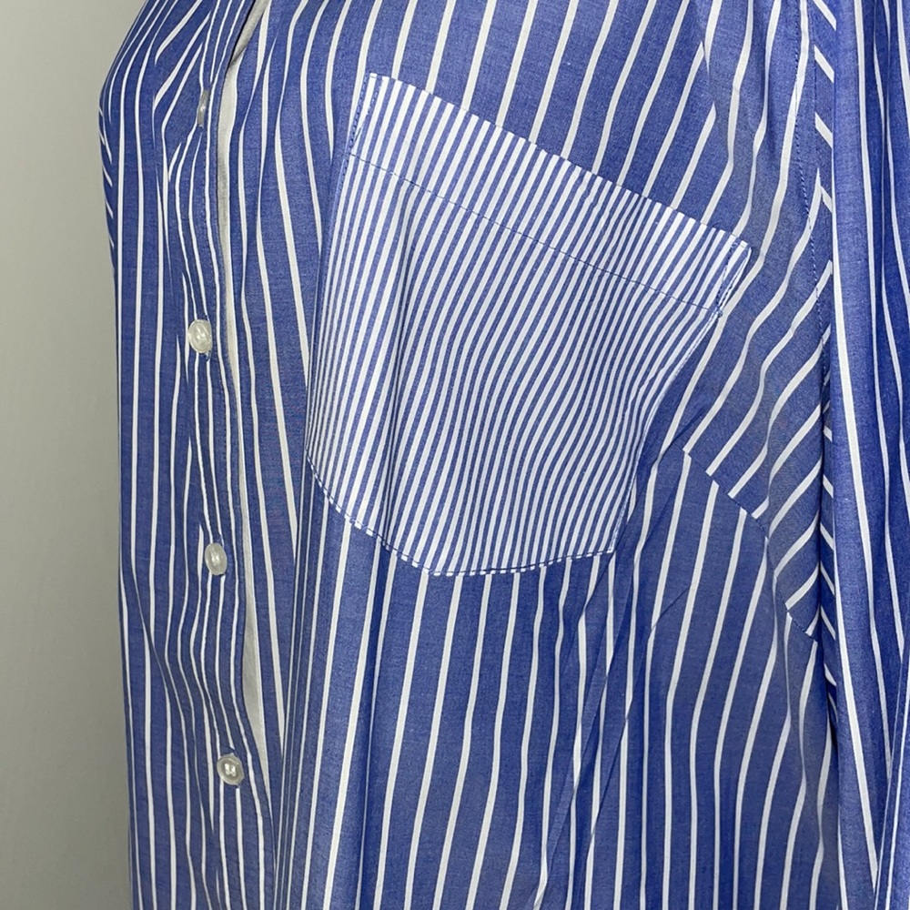 Blue and White Striped Tunic Length Blouse. Lane Bryant. Size 26. - Picture 3 of 5